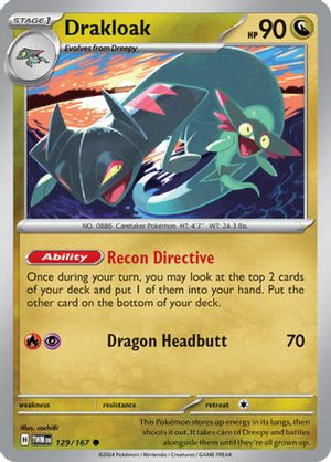 Drakloak 129/167  - Reverse Holofoil SV06 Twilight Masquerade - Common