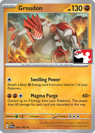 Groudon 093  Prize Pack Series Cards - Rare
