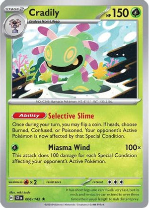 Cradily 006/142  - Holofoil SV07 Stellar Crown - Rare
