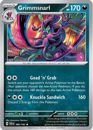 Grimmsnarl 096/142  - Reverse Holofoil SV07 Stellar Crown - Rare