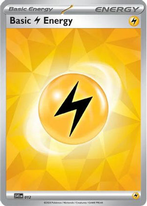 Basic Lightning Energy 012  - Holofoil SVE Scarlet & Violet Energies - Common