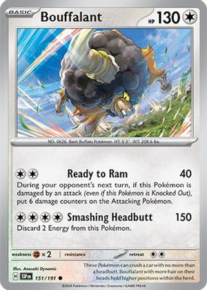 Bouffalant 151/191  SV08 Surging Sparks - Common