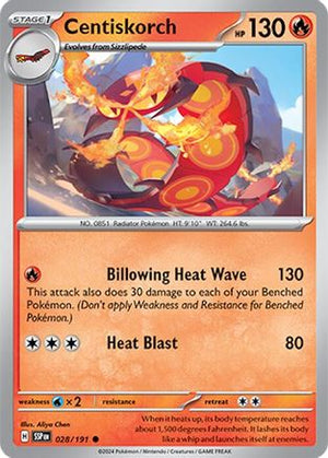 Centiskorch 028/191  SV08 Surging Sparks - Common