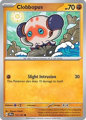 Clobbopus 112/191  - Reverse Holofoil SV08 Surging Sparks - Common