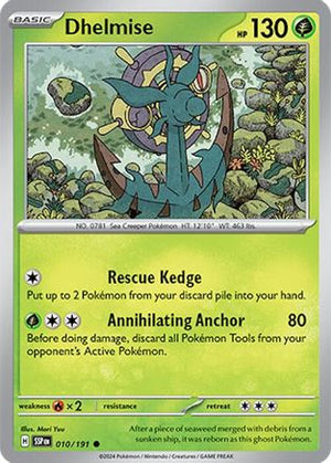Dhelmise 010/191  - Reverse Holofoil SV08 Surging Sparks - Common