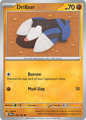 Drilbur 108/191  - Reverse Holofoil SV08 Surging Sparks - Common