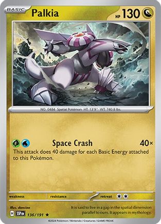 Palkia 136/191  - Reverse Holofoil SV08 Surging Sparks - Rare