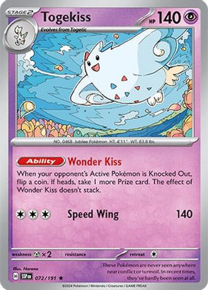 Togekiss 072/191  - Reverse Holofoil SV08 Surging Sparks - Rare