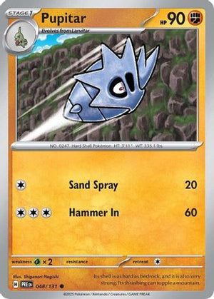 Pupitar 048/131  - Reverse Holofoil SV Prismatic Evolutions - Common