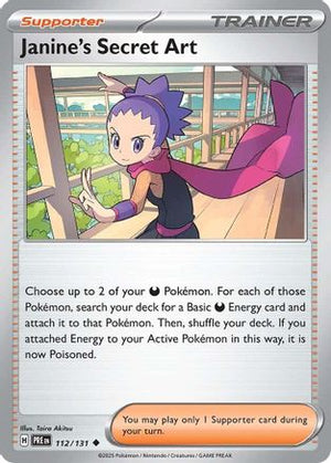 Janine's Secret Art 112/131  - Reverse Holofoil SV Prismatic Evolutions - Uncommon