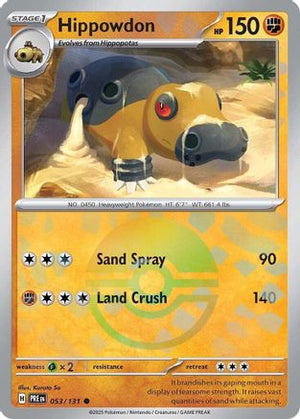 Hippowdon (Poke Ball Pattern) 053/131  - Holofoil SV Prismatic Evolutions - Common