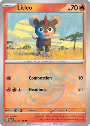 Litleo (Master Ball Pattern) 015/131  - Holofoil SV Prismatic Evolutions - Common