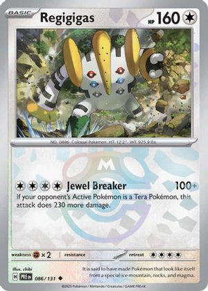 Regigigas (Master Ball Pattern) 086/131  - Holofoil SV Prismatic Evolutions - Uncommon