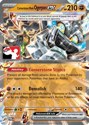 Cornerstone Mask Ogerpon ex 112  - Holofoil Prize Pack Series Cards - Double Rare