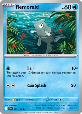 Remoraid 033/159  - Reverse Holofoil SV09 Journey Together - Common