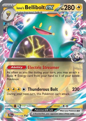 Iono's Bellibolt ex 053/159  - Holofoil SV09 Journey Together - Double Rare
