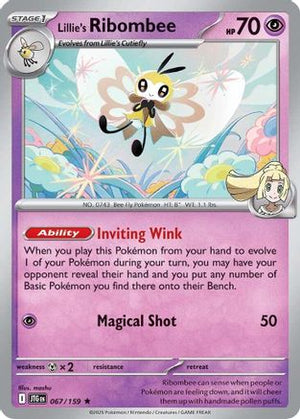 Lillie's Ribombee 067/159  - Reverse Holofoil SV09 Journey Together - Rare