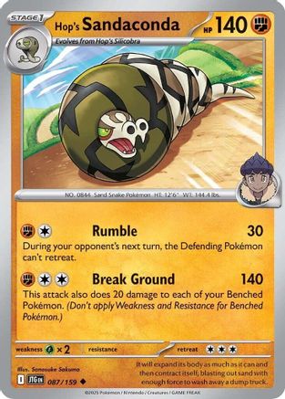 Hop's Sandaconda 087/159  SV09 Journey Together - Uncommon
