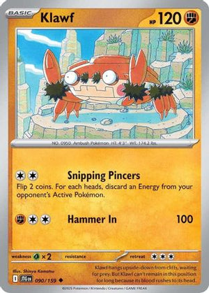 Klawf 090/159  - Reverse Holofoil SV09 Journey Together - Uncommon