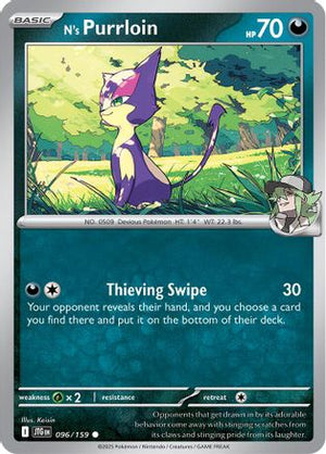 N's Purrloin 096/159  - Reverse Holofoil SV09 Journey Together - Common