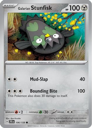 Galarian Stunfisk 106/159  - Reverse Holofoil SV09 Journey Together - Common