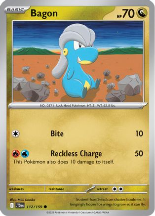 Bagon 112/159  - Reverse Holofoil SV09 Journey Together - Common