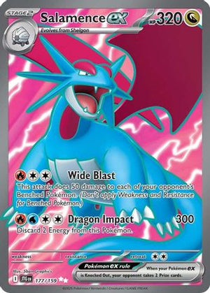 Salamence ex 177/159  - Holofoil SV09 Journey Together - Ultra Rare