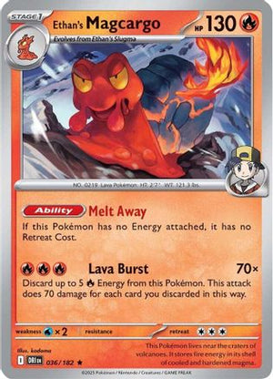 Ethan's Magcargo 036/182  - Reverse Holofoil SV10 Destined Rivals - Rare