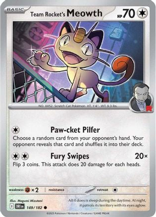 Team Rocket's Meowth 149/182  SV10 Destined Rivals - Common