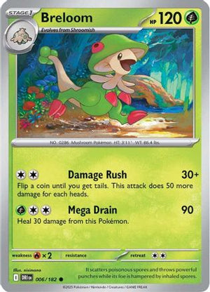 Breloom 006/182  - Reverse Holofoil SV10 Destined Rivals - Common