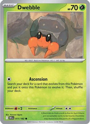 Dwebble 011/182  - Reverse Holofoil SV10 Destined Rivals - Common