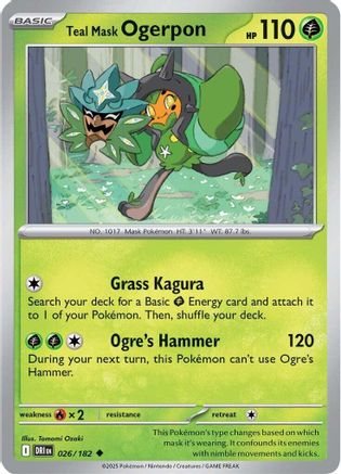 Teal Mask Ogerpon 026/182  SV10 Destined Rivals - Uncommon