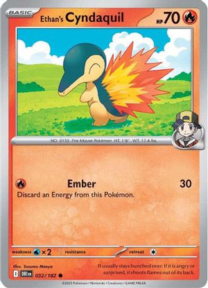Ethan's Cyndaquil 032/182  - Reverse Holofoil SV10 Destined Rivals - Common
