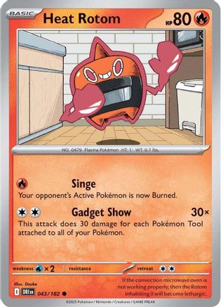 Heat Rotom 043/182  - Reverse Holofoil SV10 Destined Rivals - Common
