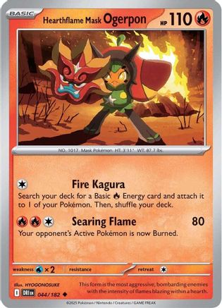 Hearthflame Mask Ogerpon 044/182  SV10 Destined Rivals - Uncommon