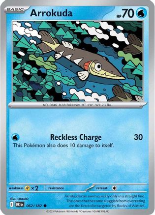Arrokuda 062  - Reverse Holofoil SV10 Destined Rivals - Common