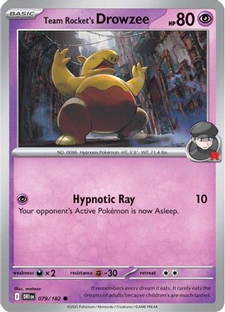 Team Rocket's Drowzee 079/182  SV10 Destined Rivals - Common