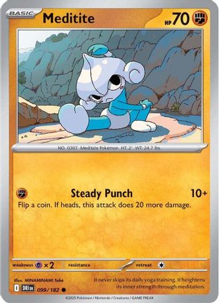Meditite 099/182  - Reverse Holofoil SV10 Destined Rivals - Common