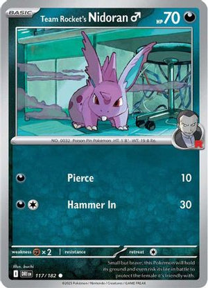 Team Rocket's Nidoran M 117/182  SV10 Destined Rivals - Common