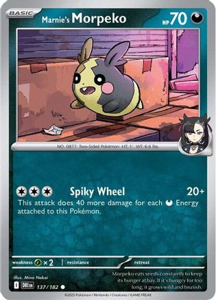 Marnie's Morpeko 137/182  SV10 Destined Rivals - Common
