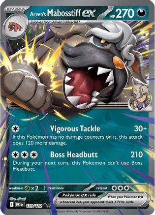 Arven's Mabosstiff ex 139/182  - Holofoil SV10 Destined Rivals - Double Rare