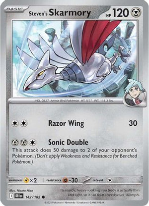 Steven's Skarmory 142/182  - Reverse Holofoil SV10 Destined Rivals - Common