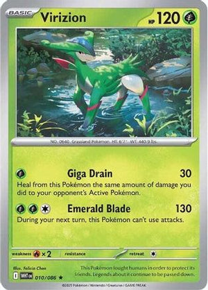 Virizion 010/086  - Reverse Holofoil SV White Flare - Rare