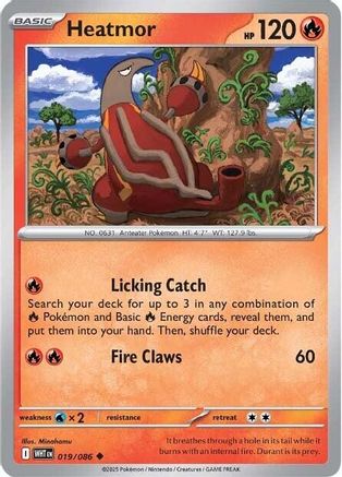 Heatmor 019/086  - Reverse Holofoil SV White Flare - Uncommon