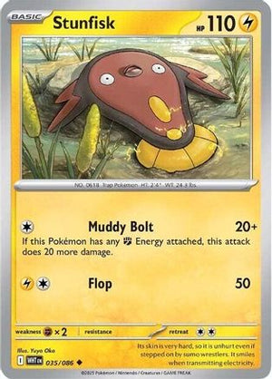 Stunfisk 035/086  - Reverse Holofoil SV White Flare - Uncommon