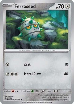 Ferroseed 068/086  - Reverse Holofoil SV White Flare - Common