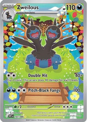 Zweilous 147/086  - Holofoil SV White Flare - Illustration Rare
