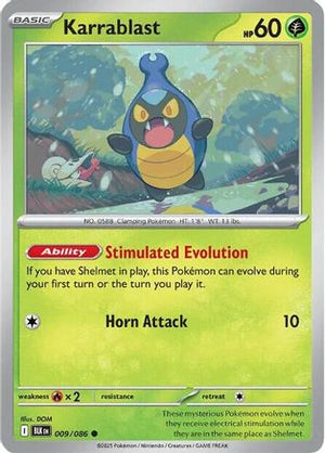 Karrablast 009/086  - Reverse Holofoil SV Black Bolt - Common