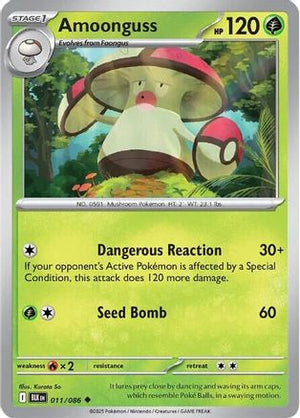 Amoonguss 011/086  - Reverse Holofoil SV Black Bolt - Uncommon