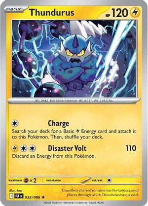 Thundurus 033/086  - Holofoil SV Black Bolt - Rare